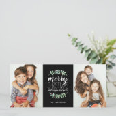 Carte Merry Garland Fête Noël 2 Photo (Debout devant)