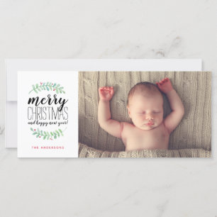 Carte Merry Garland Photo de Noël de Noël