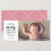 Carte Merry Garland Photo de Noël de Noël (Devant / Derrière)