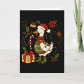 Carte Merry Goosemas Christmas Lights Goose Duck Boho Fl (Devant)