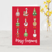 Carte Merry Goosman Christmas Goose Holiday (Fleur jaune)