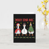 Carte Merry Honk-mas Funny Goose Christmas Humor (Fleur jaune)