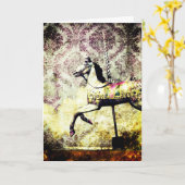 Carte Merry Horse Grunge Hello (Fleur jaune)