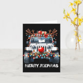 Carte Merry Jeepmas Ugly Light Reindeer Christmas  (Fleur jaune)