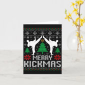 Carte Merry Kickmas Karate Jiu Jitsu Ugly Christmas Xmas (Fleur jaune)
