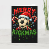 Carte Merry Kickmas Soccer Christmas Candy Cane Ice Crea (Devant)