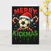 Carte Merry Kickmas Soccer Christmas Candy Cane Ice Crea (Fleur jaune)