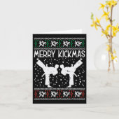 Carte Merry Kickmas Ugly Christmas Karaté Jiu Jitsu Mart (Fleur jaune)