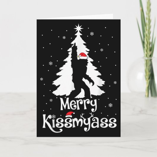 Carte Merry Kissmy Funny Bigfoot Yeti Sasquatch Christma (Devant)