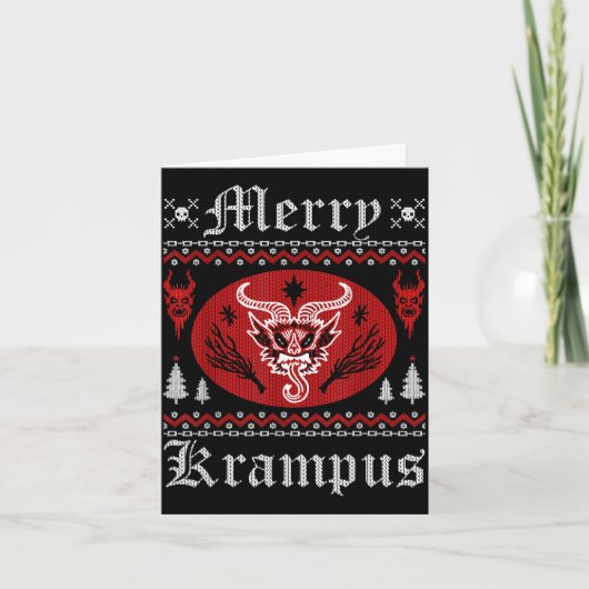 Carte Merry Krampus Christmas Xmas Horror Ugly Sweater E (Devant)