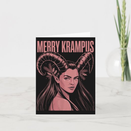 Carte Merry Krampus Ironic Lilith Christmas Dark Feminin (Devant)