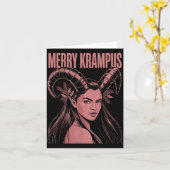 Carte Merry Krampus Ironic Lilith Christmas Dark Feminin (Fleur jaune)