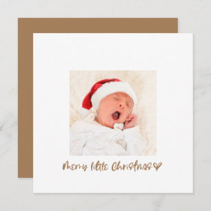 Carte Merry Lift minimaliste Noël Photo bébé naissance