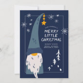 Carte MERRY LITTLE CHRISTMAS Blue Gnome Snowflakes (Devant)