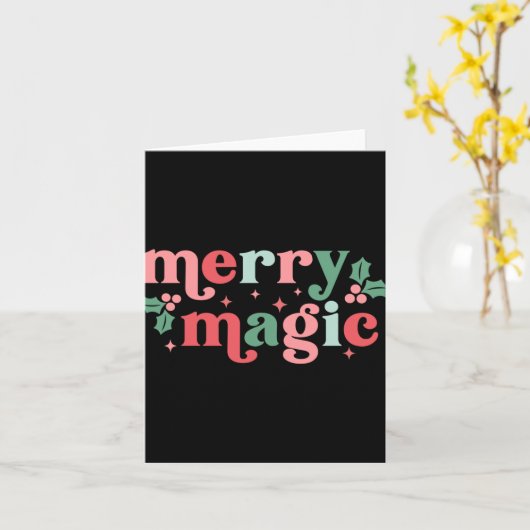 Carte Merry Magic Colorful Holiday Tygraphy (Fleur jaune)