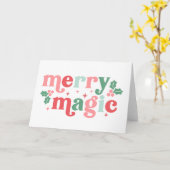 Carte Merry Magic - Typographie de vacances colorée (Fleur jaune)