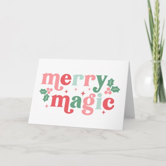 Carte Merry Magic - Typographie de vacances colorée (Devant)
