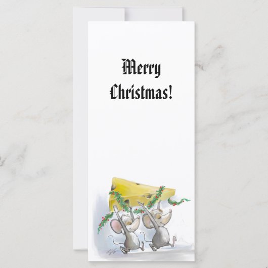Carte Merry Mice Mic & Mac Signet de vacances (Devant)