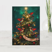 Carte Merry Mischief – Dragons de Noël dans l'Arbre (Devant)