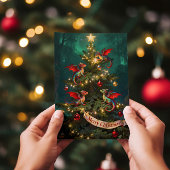 Carte Merry Mischief – Dragons de Noël dans l'Arbre
