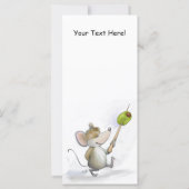 Carte Merry Mouse Moe avec Signet Olive (Dos)