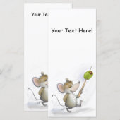 Carte Merry Mouse Moe avec Signet Olive (Devant / Derrière)