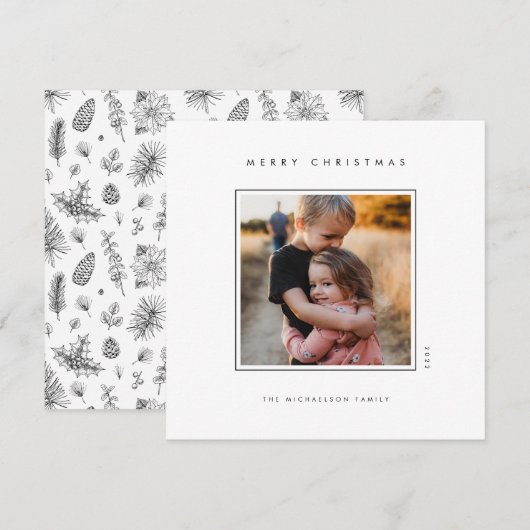 Carte MERRY NOËL Ajouter Votre Photo (Devant / Derrière)