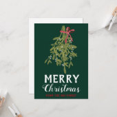 Carte MERRY NOËL Mistletoe Botanique Cuisine artisanale (Devant/Arrière en situation)