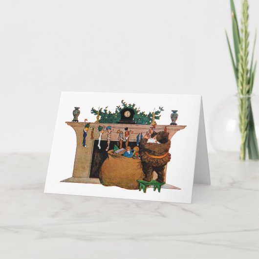 Carte Merry Old Christmas Elf, Jessie Willcox Smith (Devant)