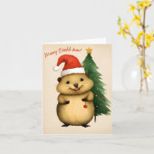 Carte Merry Quokk-mas - Noël (Fleur jaune)