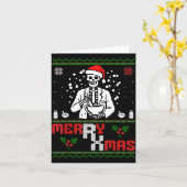 Carte Merry Rx Mas Skeleton Pharmacist Pharmacy Tech Ugl (Fleur jaune)