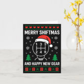 Carte Merry Shiftmas And Happy New Manual Driver Christm (Fleur jaune)