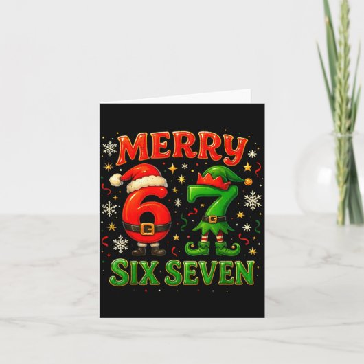 Carte Merry Six Seven Funny Meme 67 Christmas Couple Des (Devant)