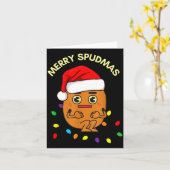 Carte Merry Spudmas Funny Tato Santa Holiday Lights Chri (Fleur jaune)