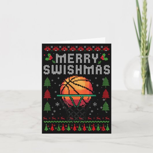Carte Merry Swishmas Basketball Ugly Christmas Graphic F (Devant)