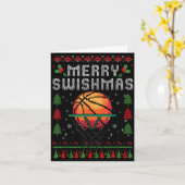 Carte Merry Swishmas Basketball Ugly Christmas Graphic F (Fleur jaune)