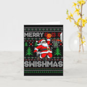Carte Merry Swishmas Basketball Ugly Christmas Santa Men (Fleur jaune)