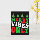 Carte Merry Vibes Only! Christmas Groovy Xmas Tree Holid (Fleur jaune)
