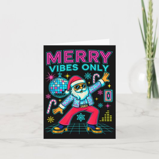Carte Merry Vibes Only Santa Christmas Disco Retro 70s 8 (Devant)