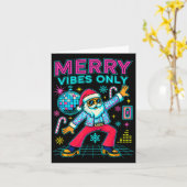 Carte Merry Vibes Only Santa Christmas Disco Retro 70s 8 (Fleur jaune)