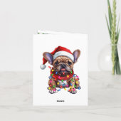 Carte Merry Woofmas Français Bulldog Salutation (Dos)