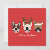 Carte Merry Woofmas Têtes de Noël (Devant)