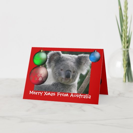 Carte Merry Xmas Australie Koala (Devant)