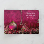 Carte Merry Xmas Plum Pink Balls (Intérieur)