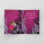 Carte Merry Xmas Plum Pink Balls (Intérieur)