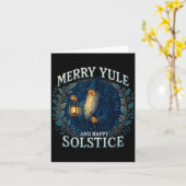 Carte Merry Yule And Happy Solstice Mystic Winter Quote (Fleur jaune)