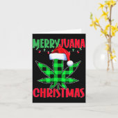 Carte Merryjuana Weed Leaf Funny Christmas Pajama X-mas (Fleur jaune)