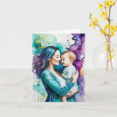 Carte "Merveille de la Maternité" - Une Fête des Mères (Fleur jaune)