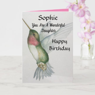 Carte Merveilleuse fille Anniversaire Sweet Hummingbird