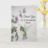 Carte Merveilleuse infirmière Merci Hummingbird Garden (Fleur jaune)